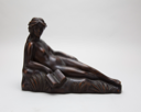 Image of Bookend of Reclining Female Figure Holding Book