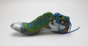 Image of Painted Vintage Wooden Shoe Last (Green, Blue, Silver)